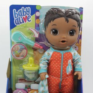 Baby Alive Mix My Medicine Baby Doll Llama Pajamas Drinks and Wets, Black Hair